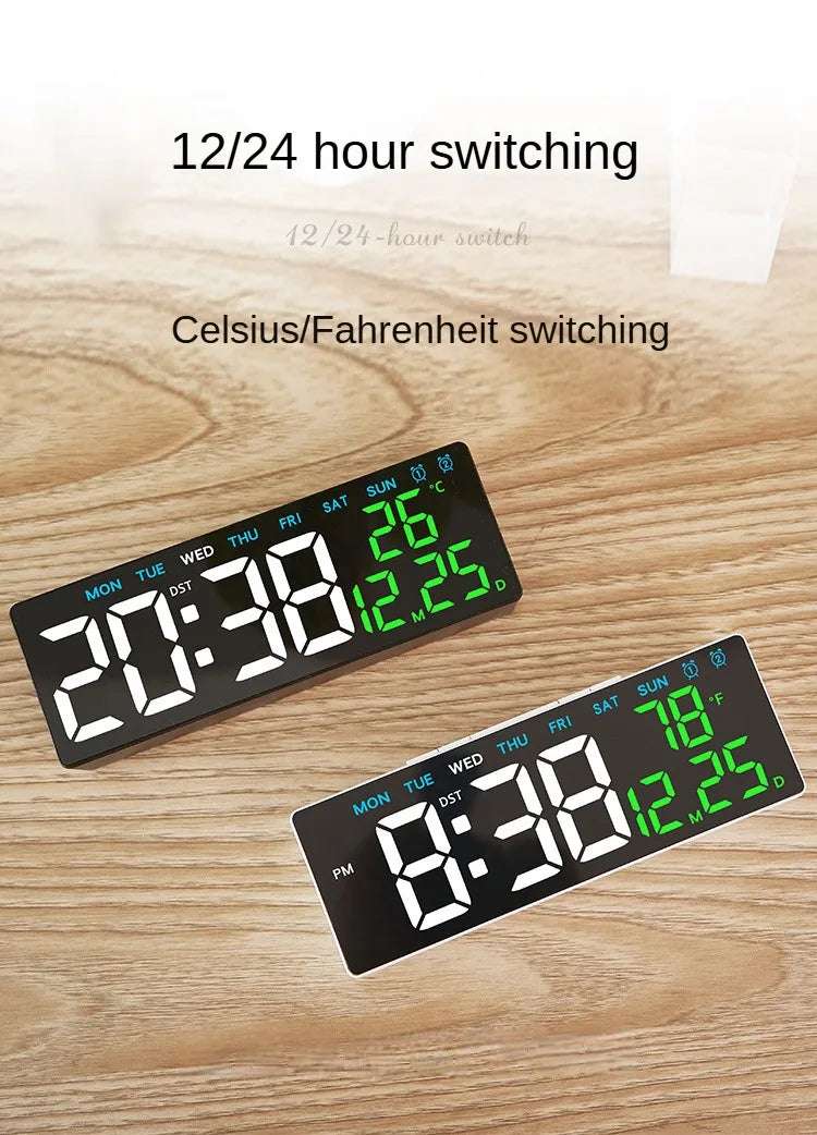 Digital Led Alarm Clock Temperature Date and Week Display Table Clock Night Mode Brightness Adjustable Electronic Alarm Clocks