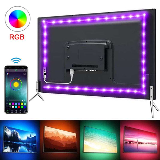 Rétroéclairage TV LED RGB - Bande Lumineuse Flexible USB avec Application Bluetooth pour Décoration de Chambre