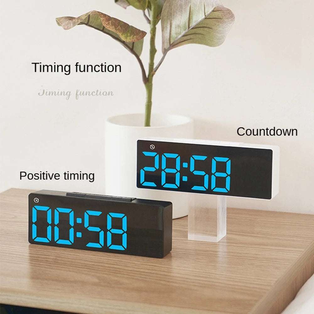 Digital Led Alarm Clock Temperature Date and Week Display Table Clock Night Mode Brightness Adjustable Electronic Alarm Clocks