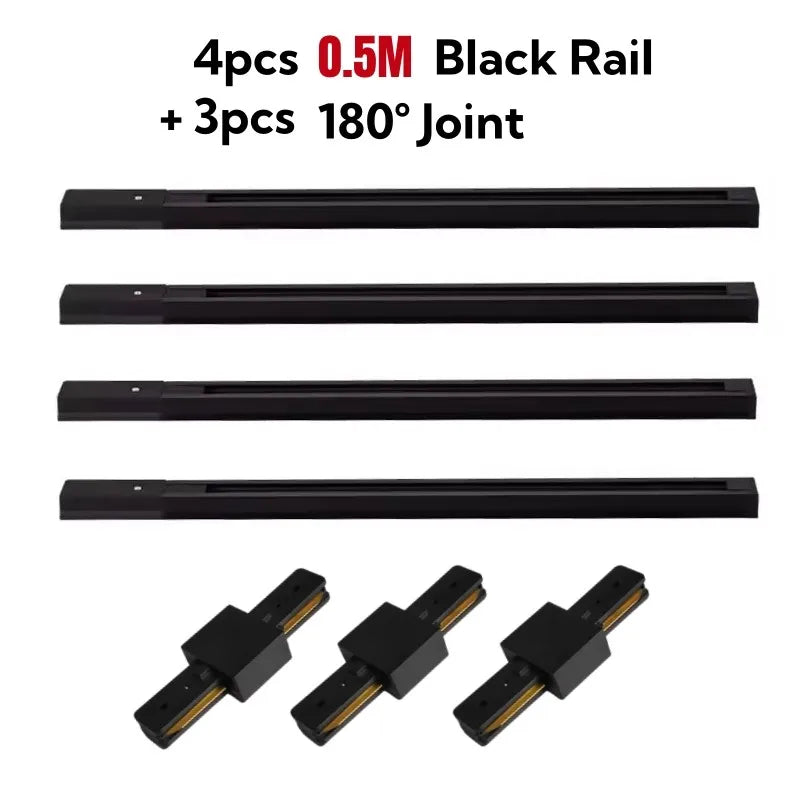 PAR30 LED E27 Track Light Bracket Base 2-Wires Rail Ceiling Lamps Holder Clothing Store Living Room Replaceable Spotlight Socket