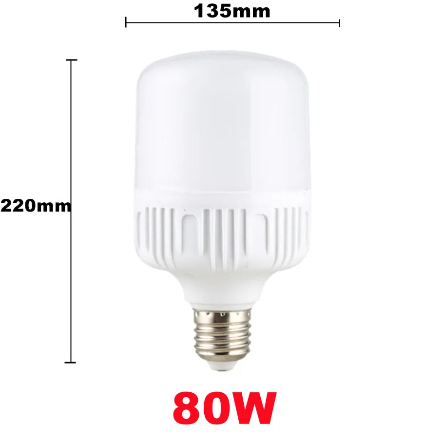 100W E27 LED Screw Mouth Light 220V High Brightness Light Bulb White Light Eye Protection Non Flickering High Heat Dissipation