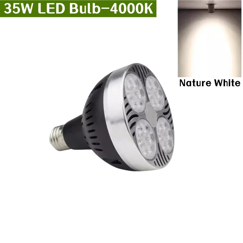 PAR30 LED E27 Track Light Bracket Base 2-Wires Rail Ceiling Lamps Holder Clothing Store Living Room Replaceable Spotlight Socket