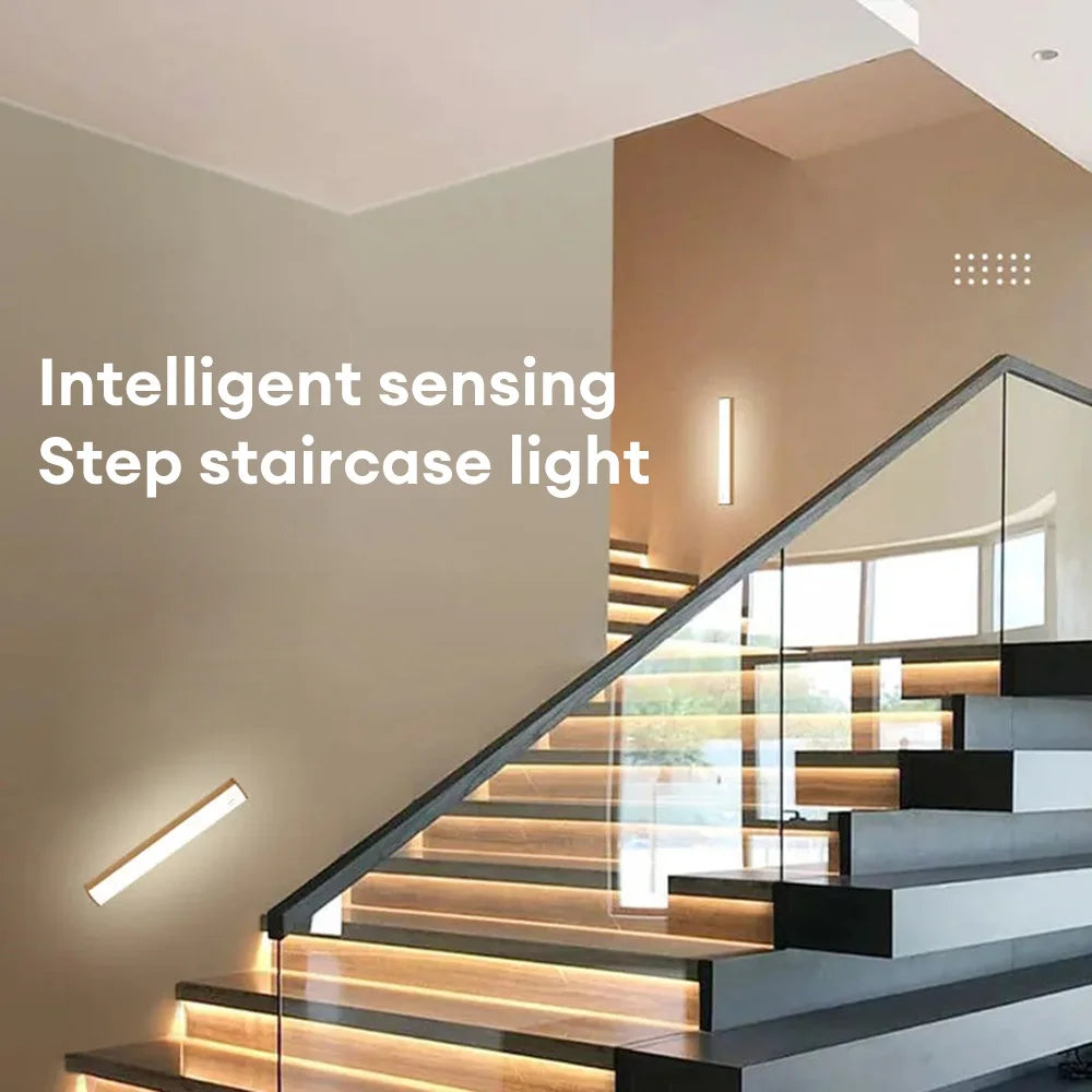 LED Motion Sensor Light Wireless LED Night Light Type C Rechargeable Light Cabinet Wardrobe Lamp Staircase Backlight For Kitchen