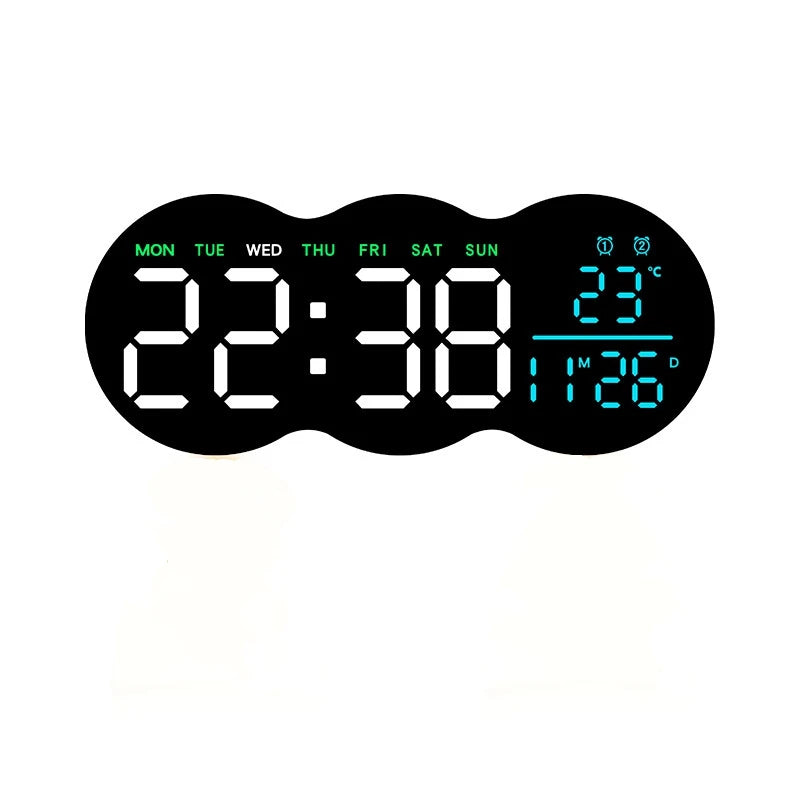 LED Digital Alarm Clock with Temperature Date Week Display Electronic Table Clock Brightness Adjust Alarm Clocks Remote Control