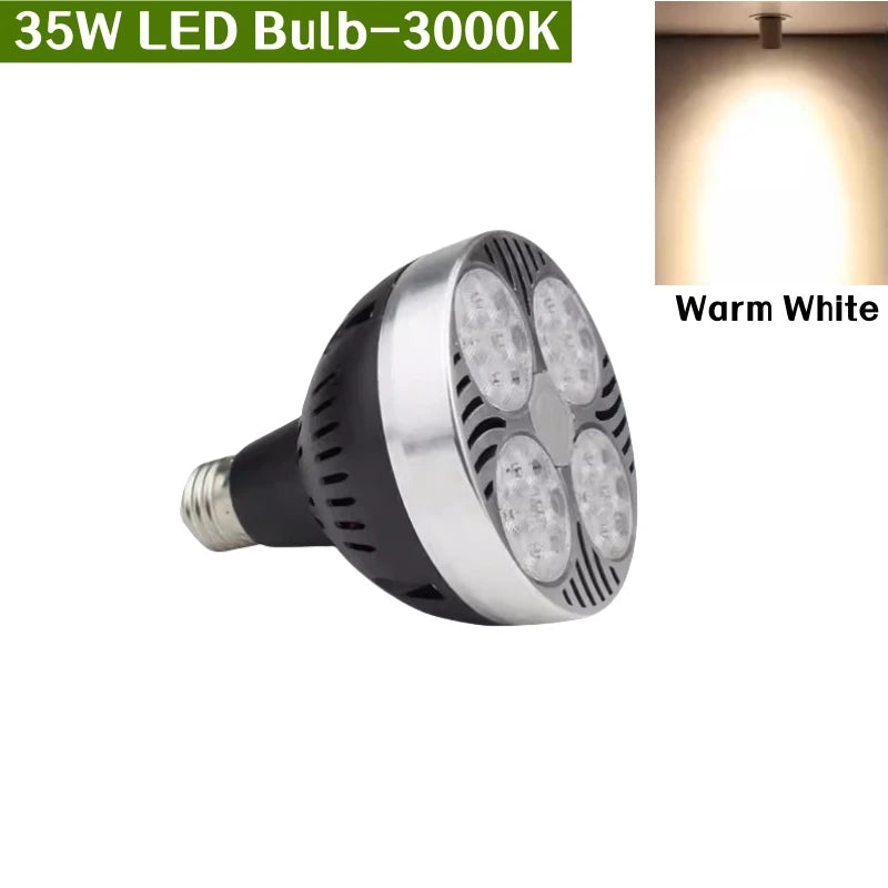 PAR30 LED E27 Track Light Bracket Base 2-Wires Rail Ceiling Lamps Holder Clothing Store Living Room Replaceable Spotlight Socket