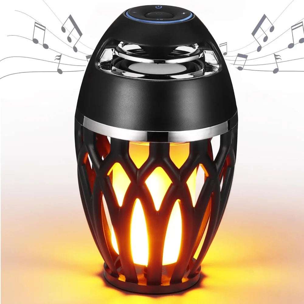 LED Flame Table Lamp Atmosphere Bluetooth Speaker Night Light for Indoor Outdoor Torch Atmosphere Bluetooth Speakers Waterproof