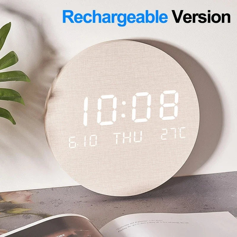 Led Digital Wall Clock With Temperature, Date & Time Display - Multi-functional Silent Operation For Living Room, Bedroom & Home