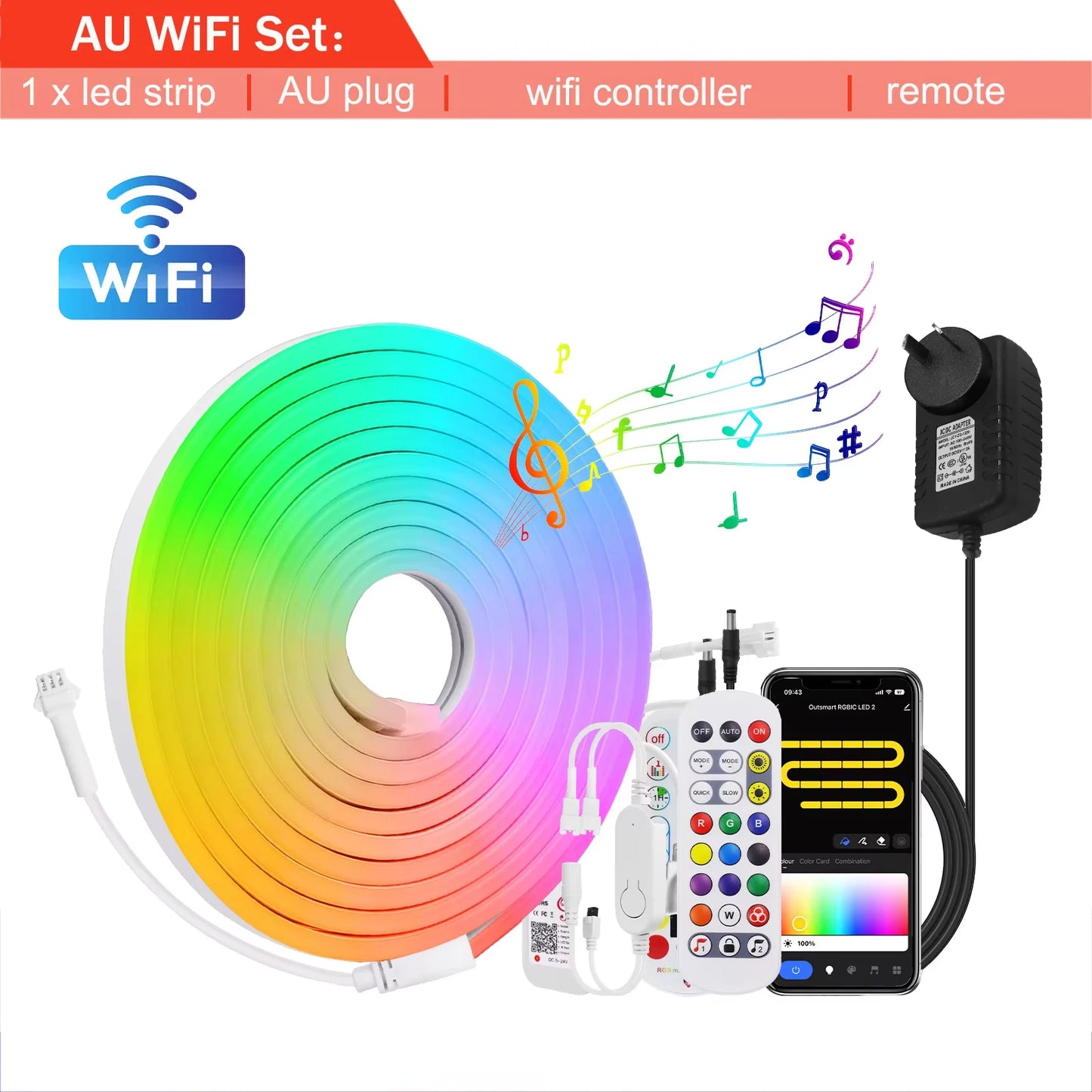 Tuya WiFi Smart WS2811 RGBIC LED Neon Light 12V 24V Waterproof Flexible LED Strip Light Bluetooth LED Tape Ribbon Bedroom Decor