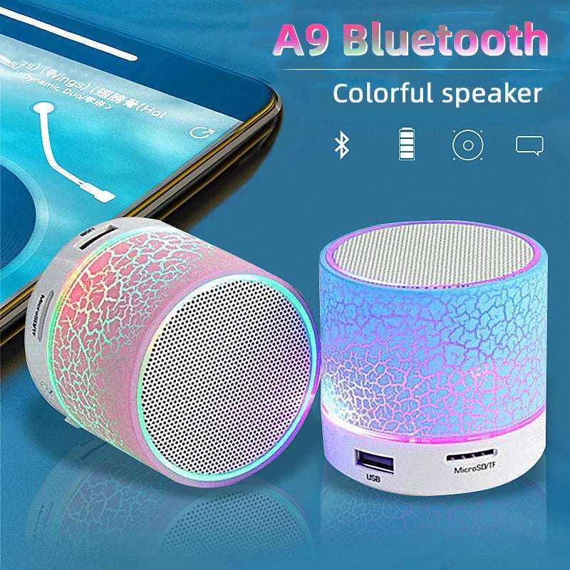 LED Light Crack Wirless Bluetooth Speaker Outdoor Sound Box Small Protable Speaker for All Smartphones MP3 Music Sound Column
