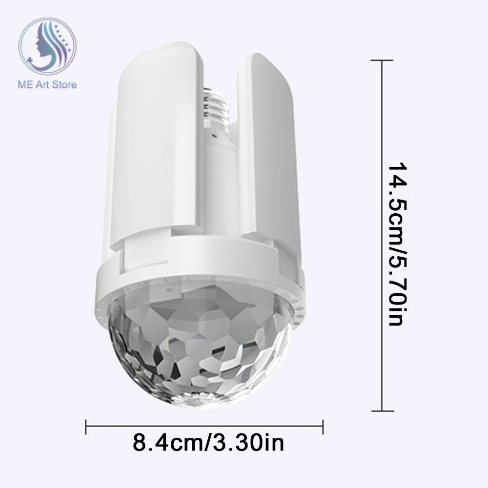 E27 LED Bulb Fan Blade Four-leaf Music Lamp Bluetooth Speaker Foldable LED Light Bulb Ceiling Light With Remote Controller